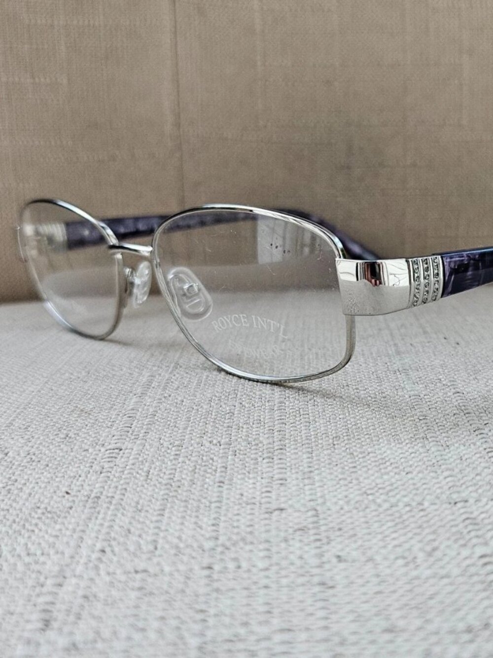 Royace Intl Eyewear Women Glasses Frame Silver/Purple Tone Eyeglasses TOC23 NEW